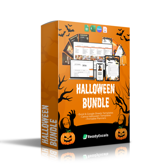 Access to 120+ Ready to Use Halloween Templates Add-on (Excel, Google Sheets, Canva & PDF)
